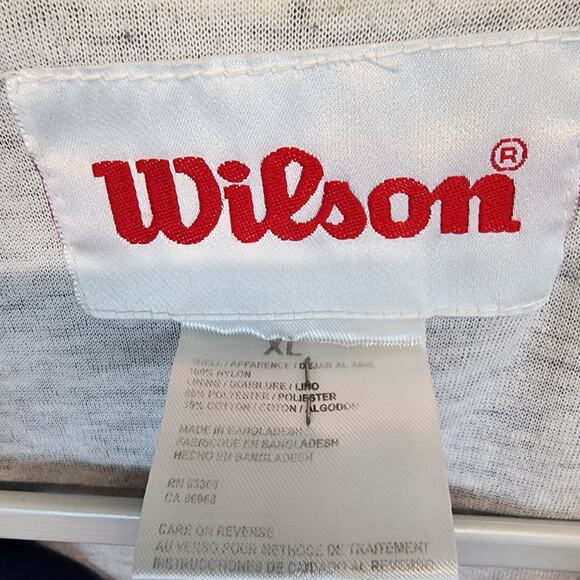 Vintage Wilson Tracksuit Jacket Mens XL Blue White Warmup Classic Fit Retro - Picture 14 of 14